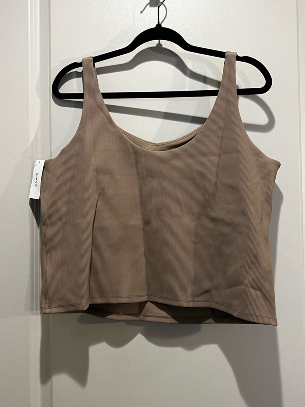Spanx Driftwood Brown Ribbed 2 in 1 Tank 1X NWT - Picture 3 of 7